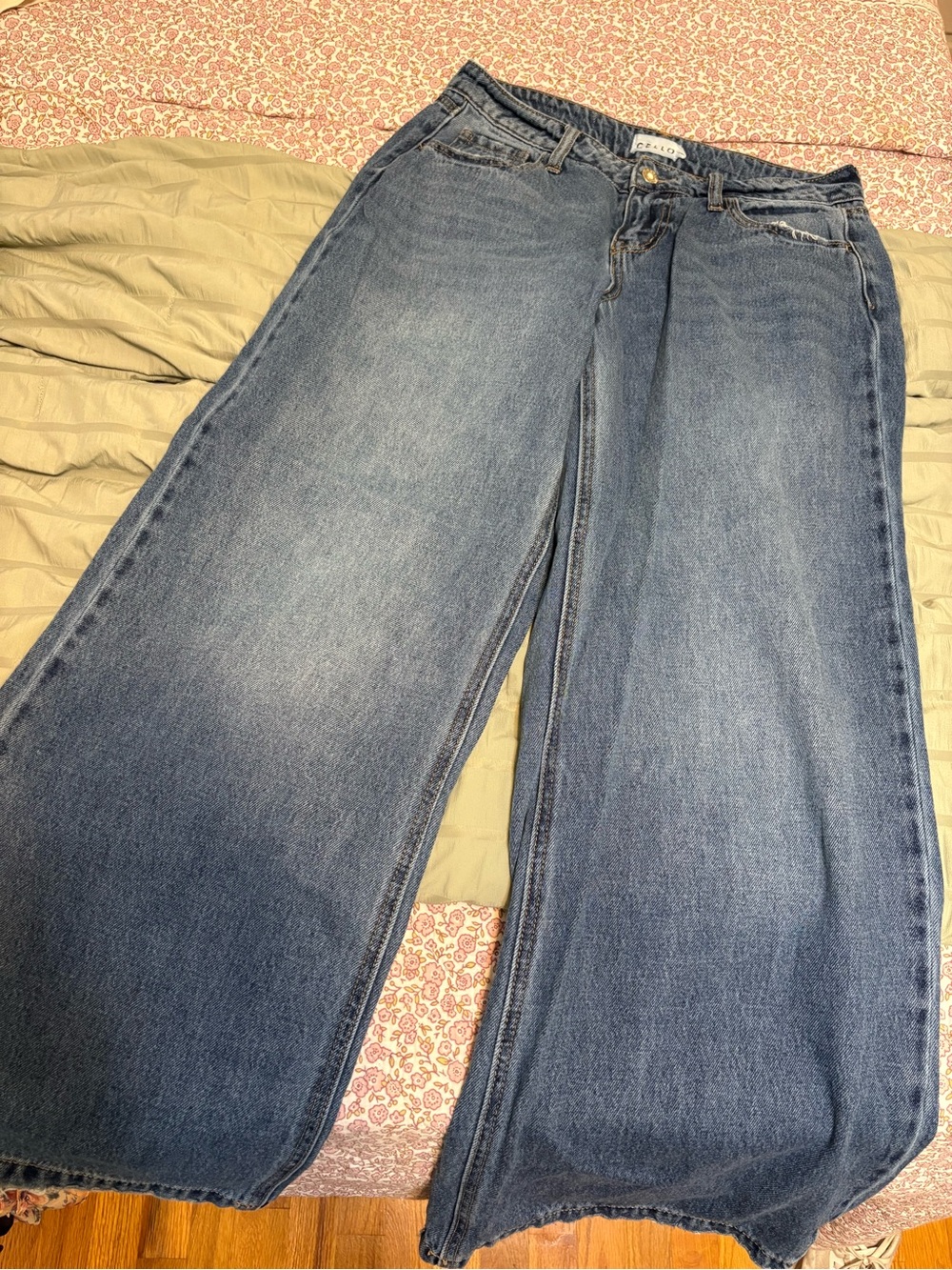 Cello Wide-Leg Jeans in Blue Wash
